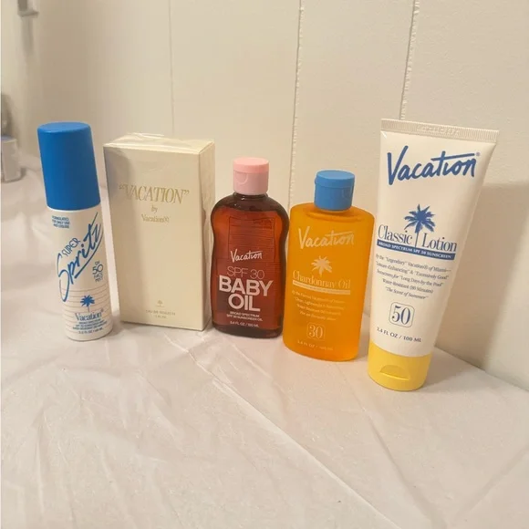 Vacation Skincare Set with Sunscreen and Oils